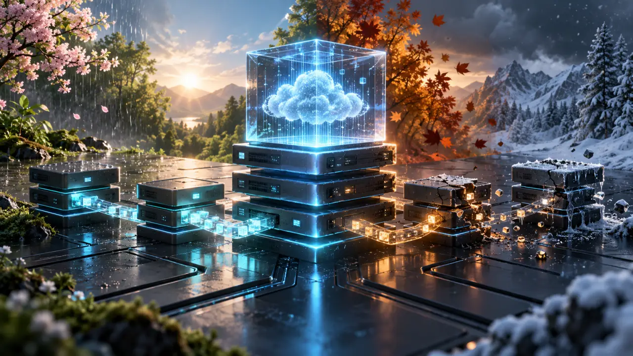 Visualisation abstraite d'une architecture de cache web et de flux de données