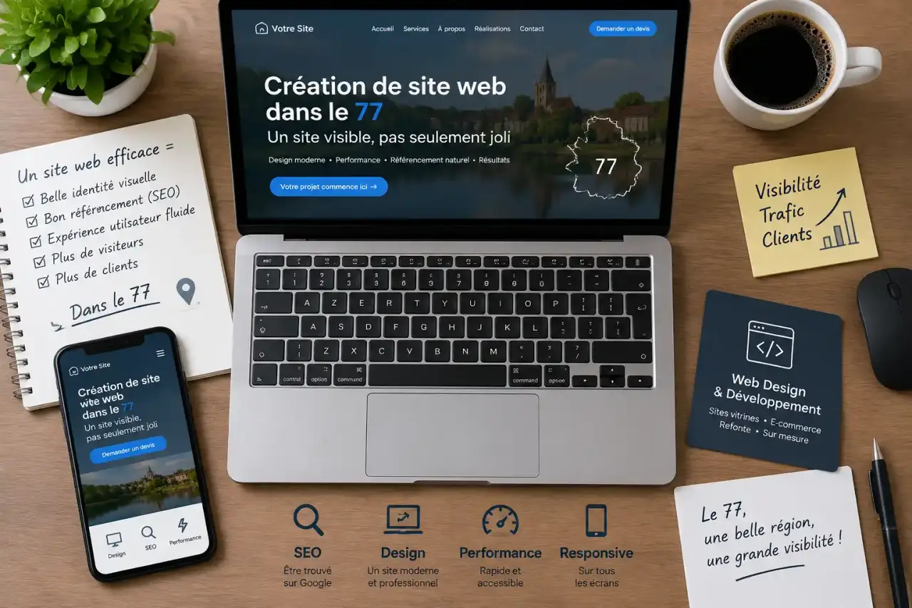 Création de site web dans le 77 : un site visible, pas seulement joli