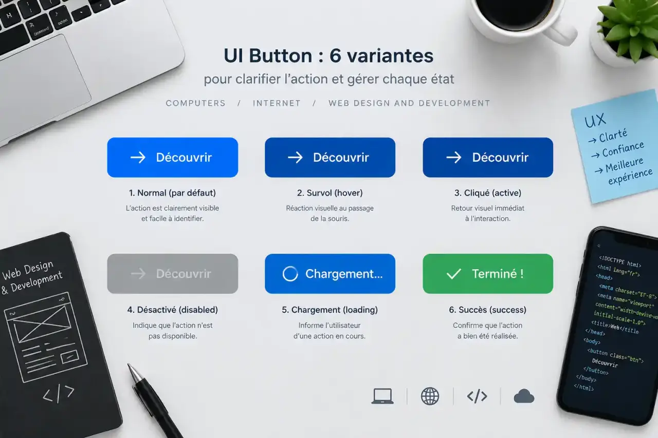 UI button : 6 variantes pour clarifier l’action et gérer chaque état