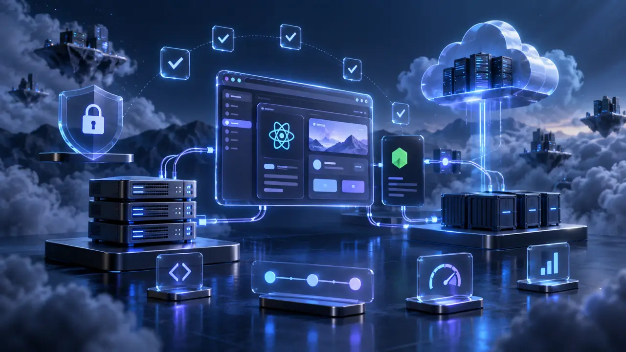 Architecture sécurisée d'une application React et Node.js avant sa mise en production